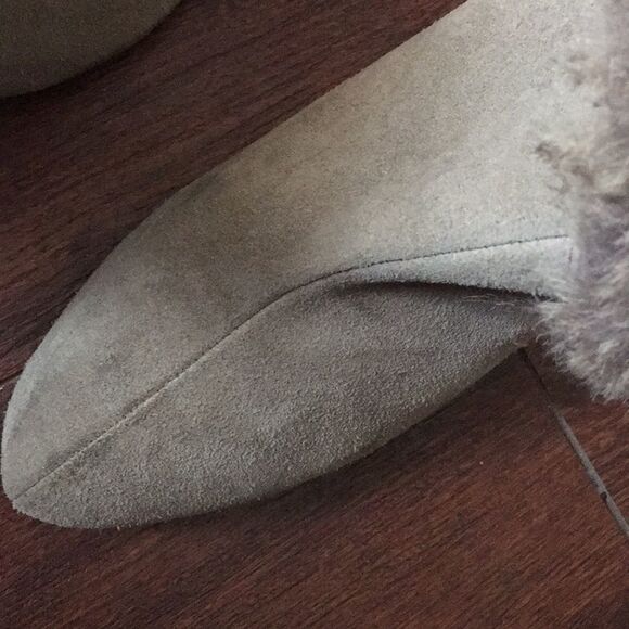 VINTAGE tan suede leather fur boot - Picture 5 of 15